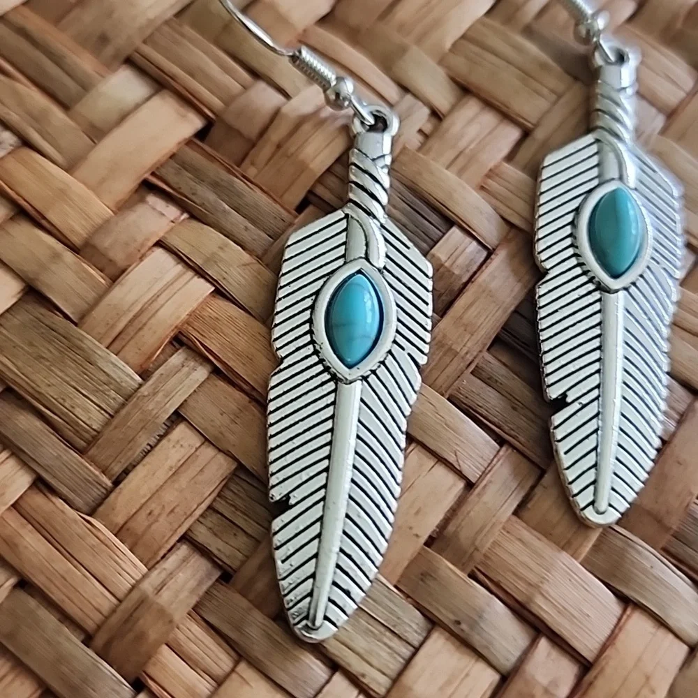 BOHEMIAN Blue Tribal Simulated Turquoise  Spiral Swirl Statement EP - Picture 2 of 3